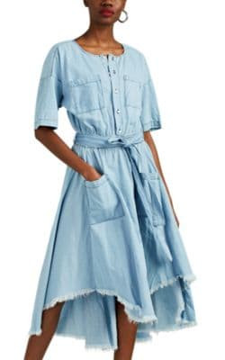 Dottie Cotton Chambray Belted Shirtdress