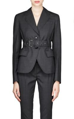 Worsted Wool Belted Blazer