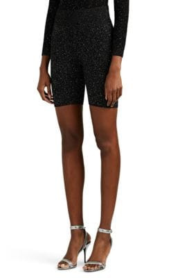 Sequined Silk-Blend Knit Bike Shorts
