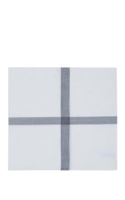 Symphony Contrast-Striped Cotton Pocket Square