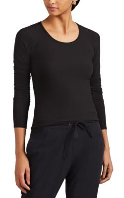 Rib-Knit Jersey Long-Sleeve T-Shirt