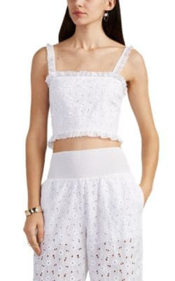 Romy Cotton Floral Eyelet Crop Top