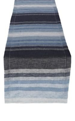 Gradient-Striped Linen Table Runner