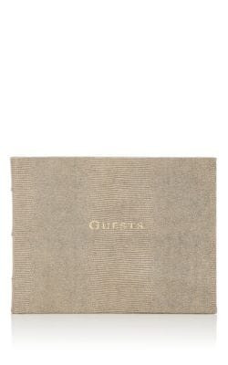 Lizard-Embossed Leather-Bound Guestbook