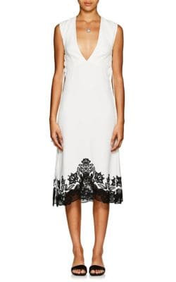 Crepe & Guipure Lace Sheath Dress