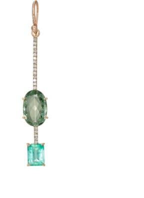 Mixed-Gemstone Drop Earring