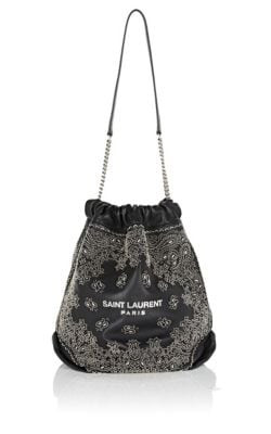 Teddy Sac Bandana-Print Canvas Bucket Bag