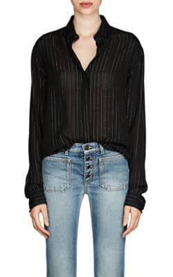 Striped Silk Georgette Blouse