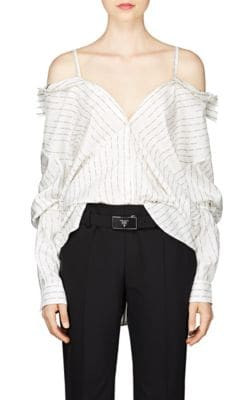 Convertible Logo Silk Blouse