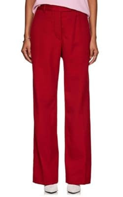 Metallic-Track-Striped Wool Twill Trousers