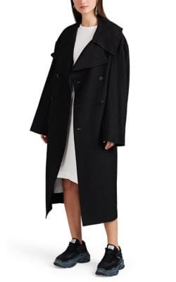 Wool-Blend Double-Breasted Coat