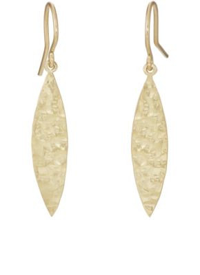 Hammered Marquise Drop Earrings