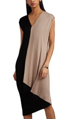 Loop Colorblocked Twill Midi-Dress