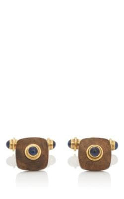 Sapphire & Wood Cufflinks