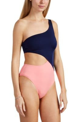Colorblocked Cut-Out One-Piece Swimsuit