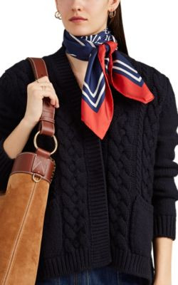 Logo-Print Silk Scarf