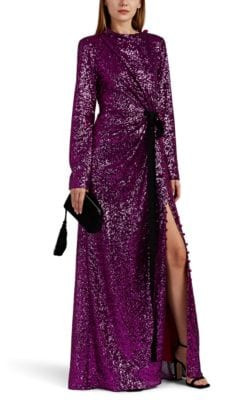 Sequined Draped Gown