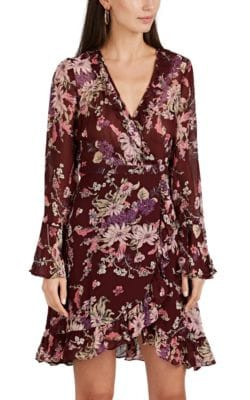 Floral Georgette Wrap Mini-Dress