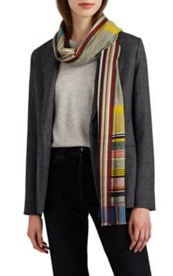 Garrick Striped Silk-Wool Scarf
