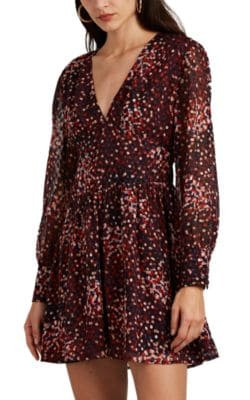 Floral Fil CoupÃ© Swing Minidress