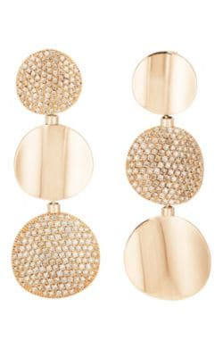 Brown Diamond Mismatched Clip-On Earrings
