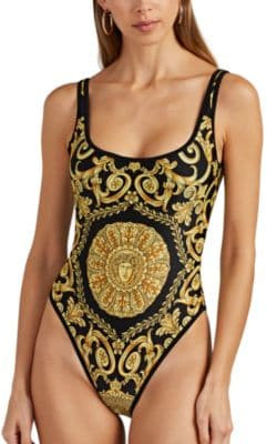 Baroque-Print One-Piece Swimsuit