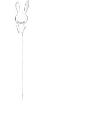 Large Silver Bunny Drop Earring