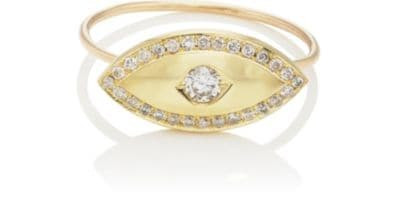 Diamond-Border Evil Eye Ring