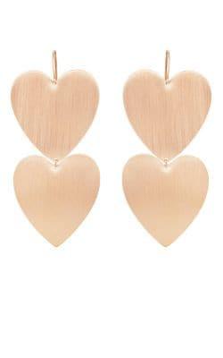 Large Heart Double-Drop Earrings