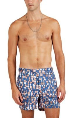 Dindi Rectangle-Print Swim Trunks