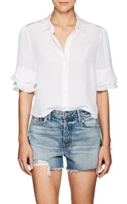 Ruffle Silk Blouse