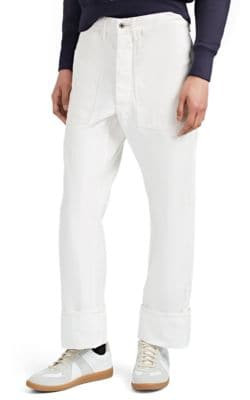 Cotton Reverse-Sateen Straight Pants