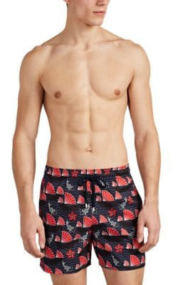 Mahina Hong Kong-Print Swim Trunks
