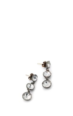 Crystal Triple-Drop Earrings