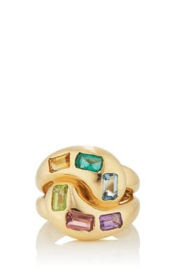 Mixed-Gemstone Knot Ring