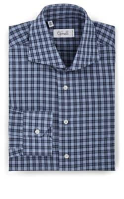 Checked Cotton Poplin Dress Shirt 8