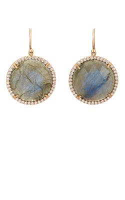 Labradorite & Diamond Drop Earrings