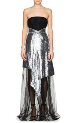 Katherine Embellished Tulle Strapless Gown
