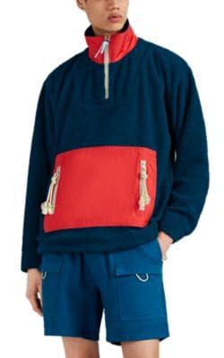 Colorblocked Fleece & Ripstop Teddy Pullover