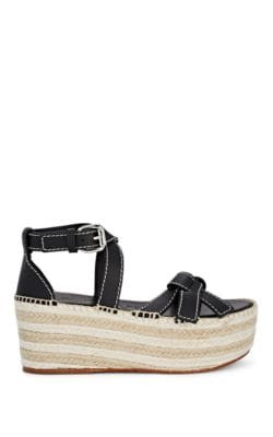 Leather Platform Espadrilles