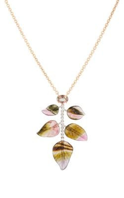 Tourmaline & Diamond Pendant Necklace
