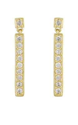 Yellow Gold & White Diamond Drop Earrings