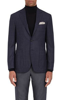 Plaid Wool Flannel Two-Button Sportcoat