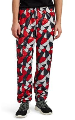 Patchwork Tech-Taffeta Jogger Pants
