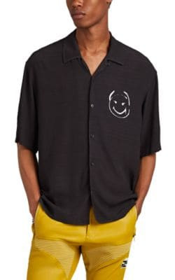 Graphic Crepe Oversized Shirt