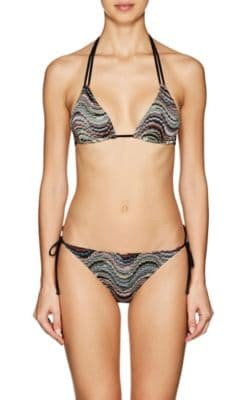 Wavy-Striped String Bikini