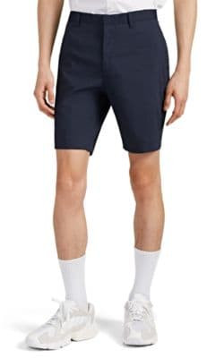 Linen-Blend Flat-Front Shorts