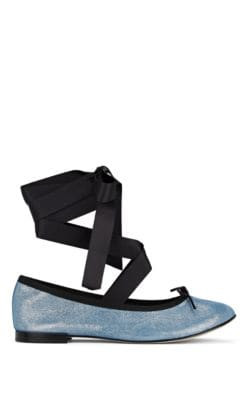 Anna Glitter Ankle-Tie Ballet Flats