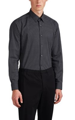 Sylvain Geometric-Print Cotton Poplin Shirt