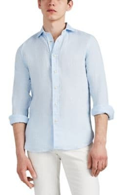 Slub Linen Snap-Front Shirt